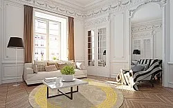 Tapete redondo - Myra (bege/amarelo)