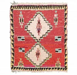Tapete Berbere Marroquino Boucherouite 145 x 115 cm