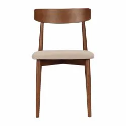 Cadeira - Ystad (noz/bege) - 2 peças