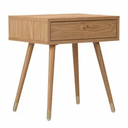 Mesa de cabeceira - Prime (carvalho/latão)