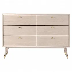 Cômoda - Prime - 6 lådor (carvalho branco)