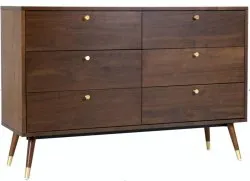 Cômoda - Prime - 6 drawers (nogueira/latão)