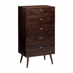 Cômoda - Prime - 5 lådor (nogueira/latão)