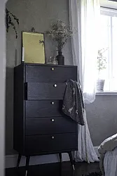 Cômoda - Prime - 5 lådor (nogueira/latão)