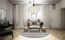 Tapete redondo - Levie (cinza)