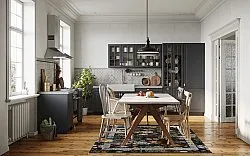 Tapete Wilton - Lefkada (preto/multicolorido)