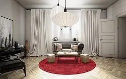 Tapete redondo - Valenza (vermelho)