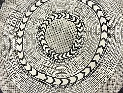 Runda mattor - Marrakech (rund) (svart/vit/grå)