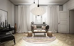 Tapete redondo - Esme (bege/multicolorido)