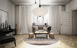 Tapete redondo - Esme (marrom/multicolorido)