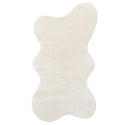 Tapete Shaggy Ondulado Assimétrico - Aranga Super Soft Fur (bege)