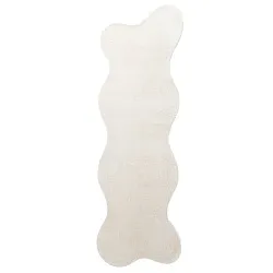 Tapete Shaggy Ondulado Assimétrico - Aranga Super Soft Fur (bege)