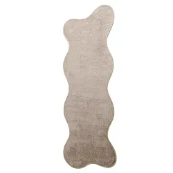 Tapete Shaggy Ondulado Assimétrico - Aranga Super Soft Fur (marrom)