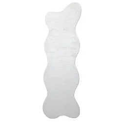 Tapete Shaggy Ondulado Assimétrico - Aranga Super Soft Fur (branco)