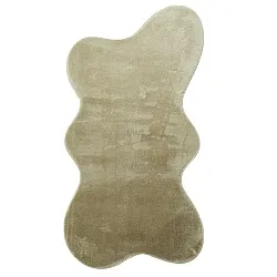 Tapete Shaggy Ondulado Assimétrico - Aranga Super Soft Fur (verde claro)