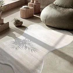 Tapete Shaggy Ondulado Assimétrico - Aranga Super Soft Fur (bege)