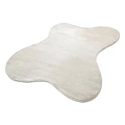 Tapete Shaggy Ondulado Assimétrico - Aranga Super Soft Fur (bege)