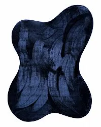 Tapete Shaggy Ondulado Assimétrico - Aranga Super Soft Fur (azul escuro)