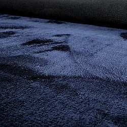 Tapete Shaggy Ondulado Assimétrico - Aranga Super Soft Fur (azul escuro)