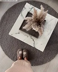 Tapete redondo - Avafors Wool Bubble (marrom)