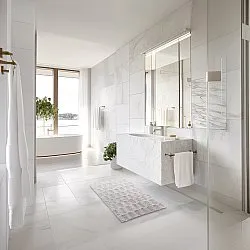 Tapete de banheiro - Bevin (cinza claro)