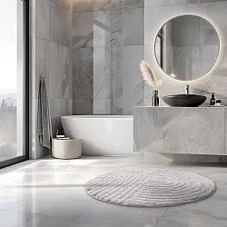 Tapete de banheiro redondo - Embla (cinza claro)