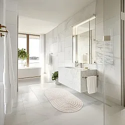 Tapete de banheiro oval - Embla (offwhite)