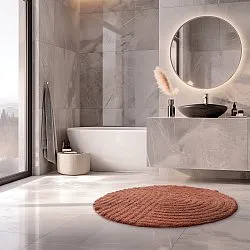 Tapete de banheiro redondo - Embla (terracota)