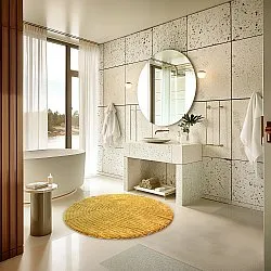 Tapete de banheiro redondo - Evena (amarelo)