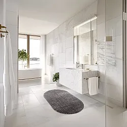 Tapete de banheiro oval - Evena (cinza escuro)