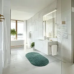 Tapete de banheiro oval - Evena (verde escuro)