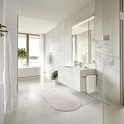 Tapete de banheiro oval - Evena (offwhite)