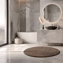 Tapete de banheiro redondo - Gertie (marrom)