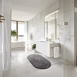 Tapete de banheiro oval - Gertie (cinza escuro)