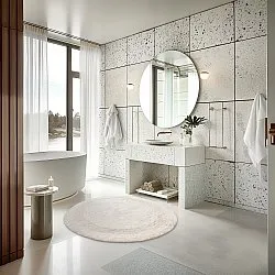 Tapete de banheiro redondo - Nila (offwhite)