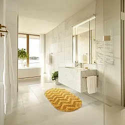 Tapete de banheiro oval - Tressa (amarelo)