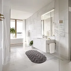 Tapete de banheiro oval - Tressa (cinza escuro)