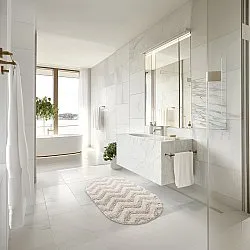 Tapete de banheiro oval - Tressa (offwhite)