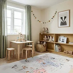 Tapete infantil - Animal Map (bege)