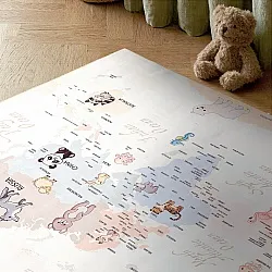 Tapete infantil - Animal Map (bege)