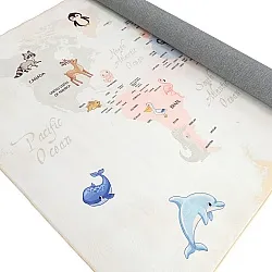 Tapete infantil - Animal Map (bege)