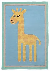 Tapete Infantil - Giraffe Hand Tufted Wool Premium (azul claro/multi)