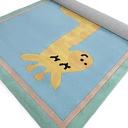 Tapete Infantil - Giraffe Hand Tufted Wool Premium (azul claro/multi)