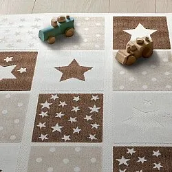 Tapete Infantil - Star Grid (creme/castanho)