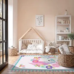 Tapete infantil - Unicorn Flowers (rosa)