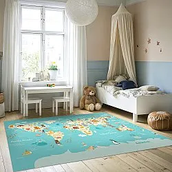 Tapete infantil - World Map (azul/multi)