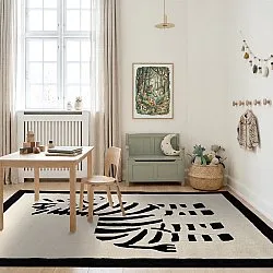 Tapete Infantil - Zebra Hand Tufted Wool Premium (bege/preto)