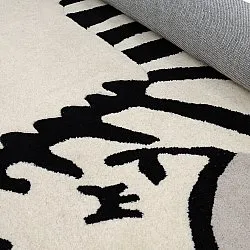 Tapete Infantil - Zebra Hand Tufted Wool Premium (bege/preto)