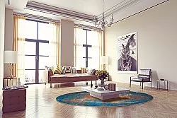 Tapete redondo - Tierzo (azul)