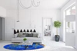 Tapete redondo - Taravilla (azul)